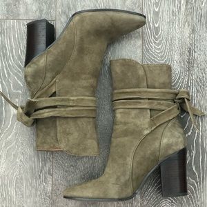 Banana Republic Olive Green Suede Bootie